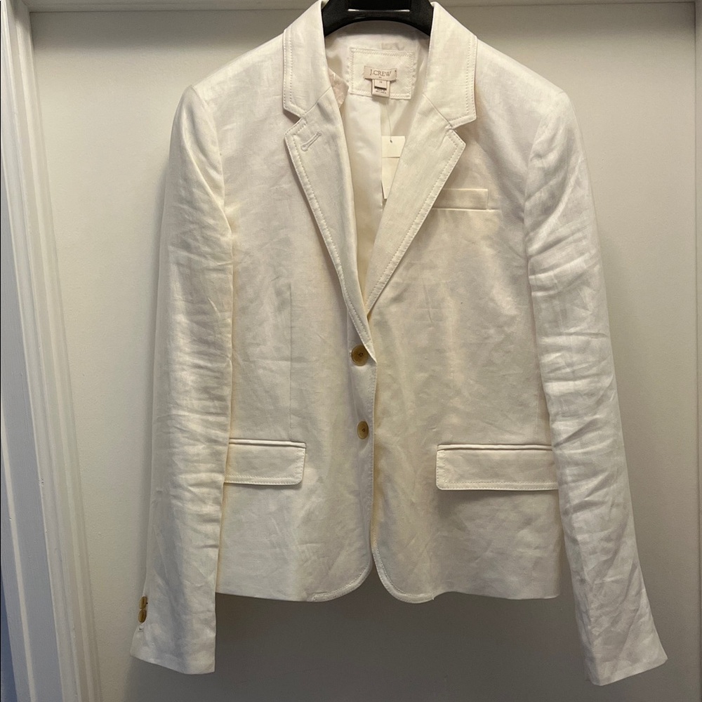 J. Crew Women's white linen Blazer